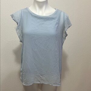 Ann Taylor Blue Lined Top Sz M